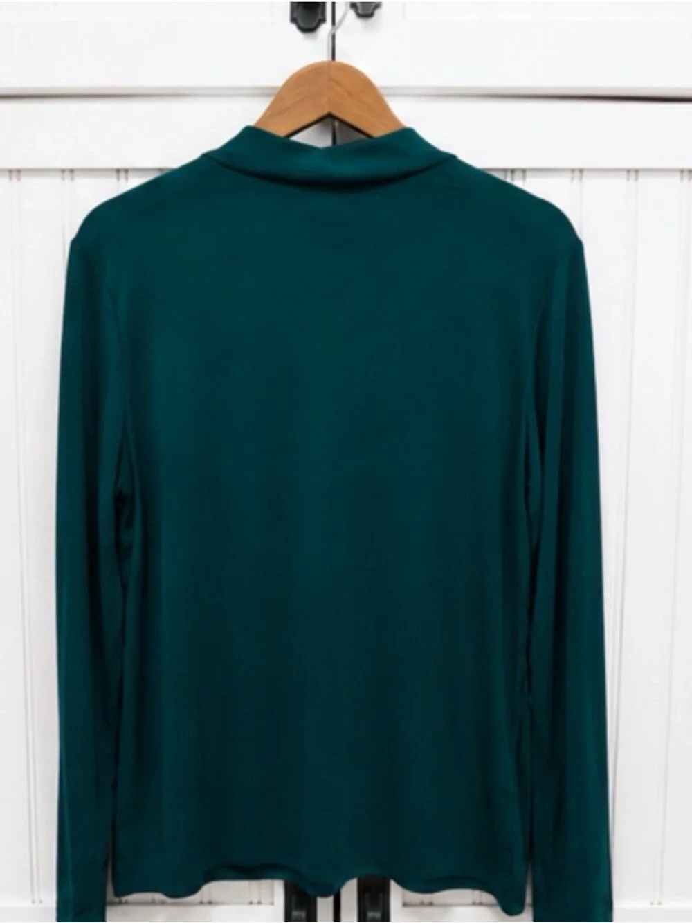 Michael Kors Teal Green Long Sleeve Blouse with Shoulder Buttons